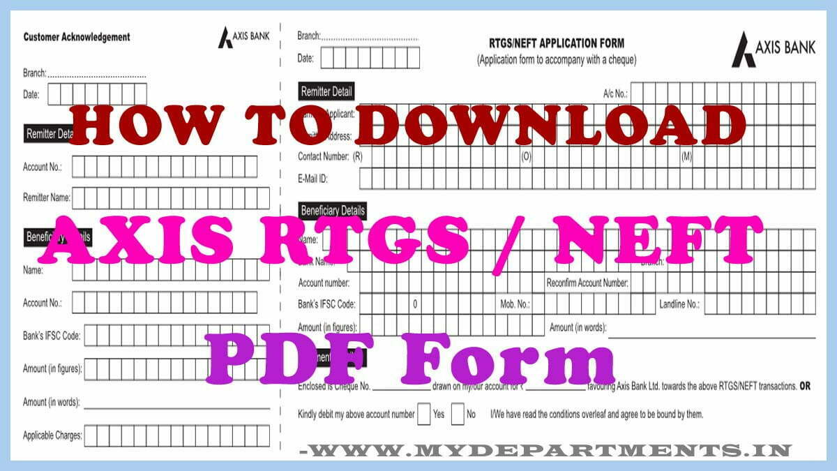 AXIS Bank RTGS Form