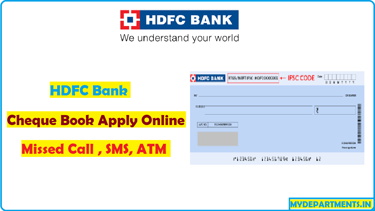 apply HDFC cheque book online