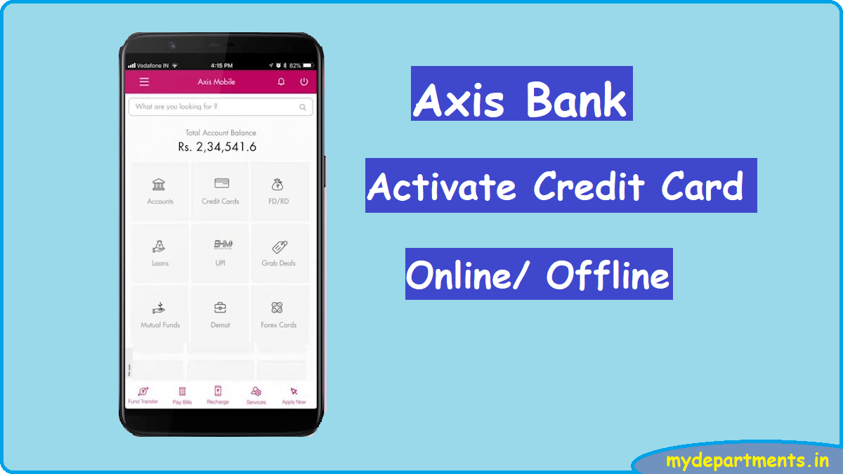 axis bank credit card activation