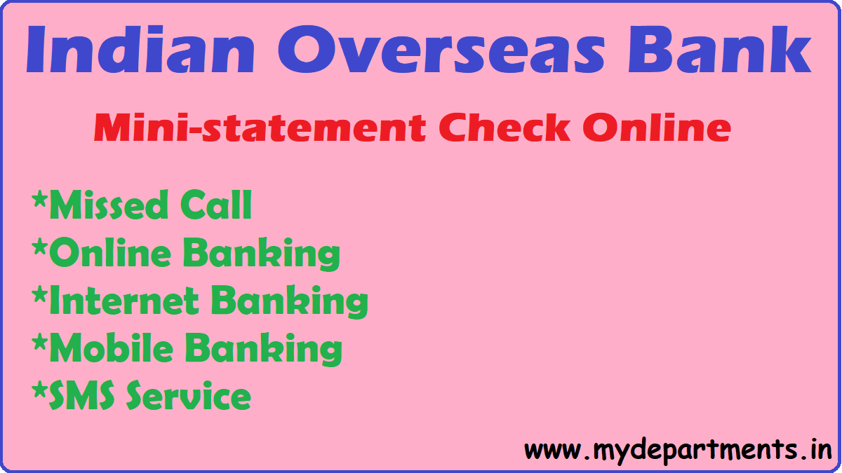 iob bank mini statement
