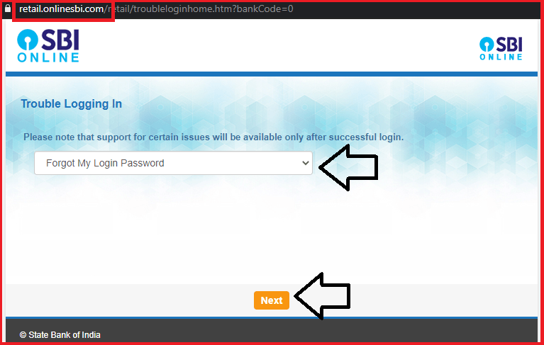 how to reset sbi bank profile password